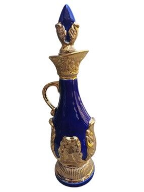 Vintage 1966 Jim Beam Executive Decanter - Cobalt Blue Regal China - Perfect Cor